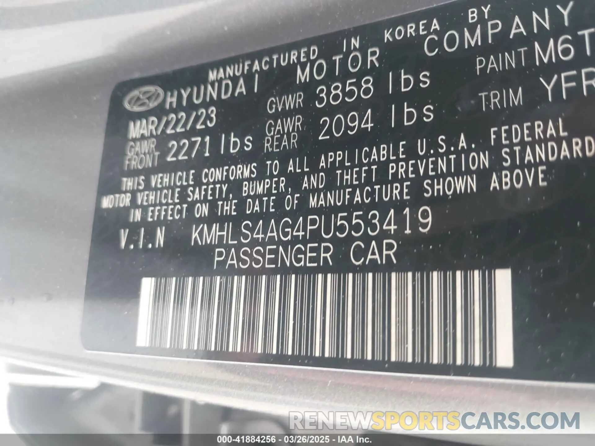 9 Photograph of a damaged car KMHLS4AG4PU553419 HYUNDAI ELANTRA 2023