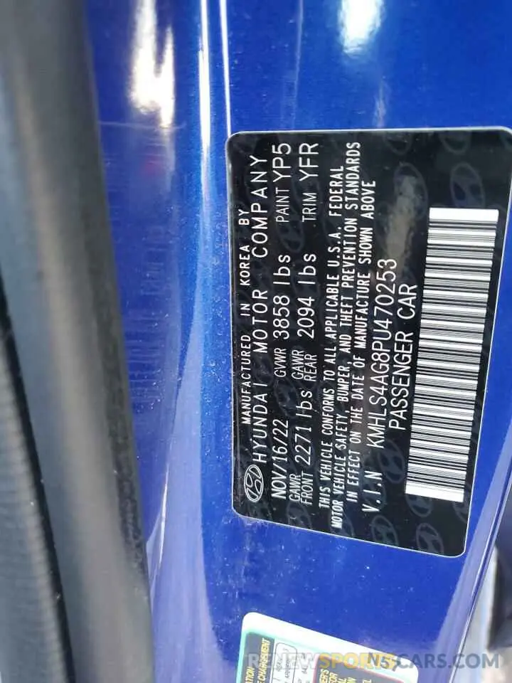 12 Photograph of a damaged car KMHLS4AG8PU470253 HYUNDAI ELANTRA 2023