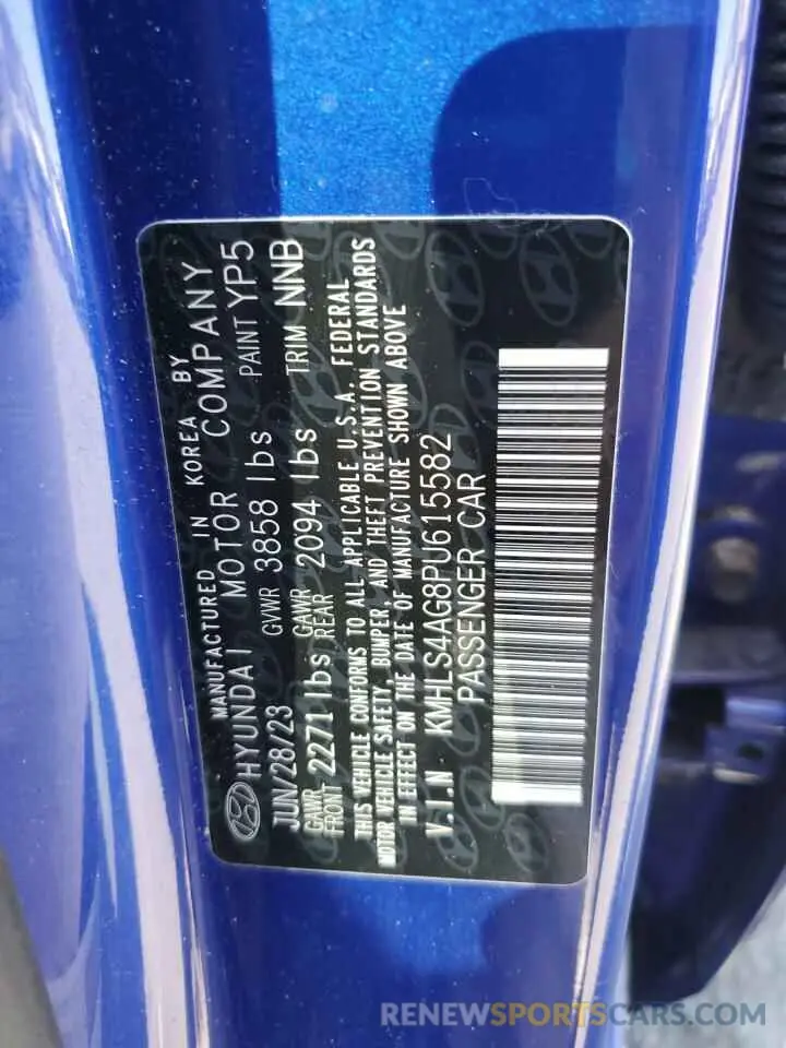 12 Photograph of a damaged car KMHLS4AG8PU615582 HYUNDAI ELANTRA 2023
