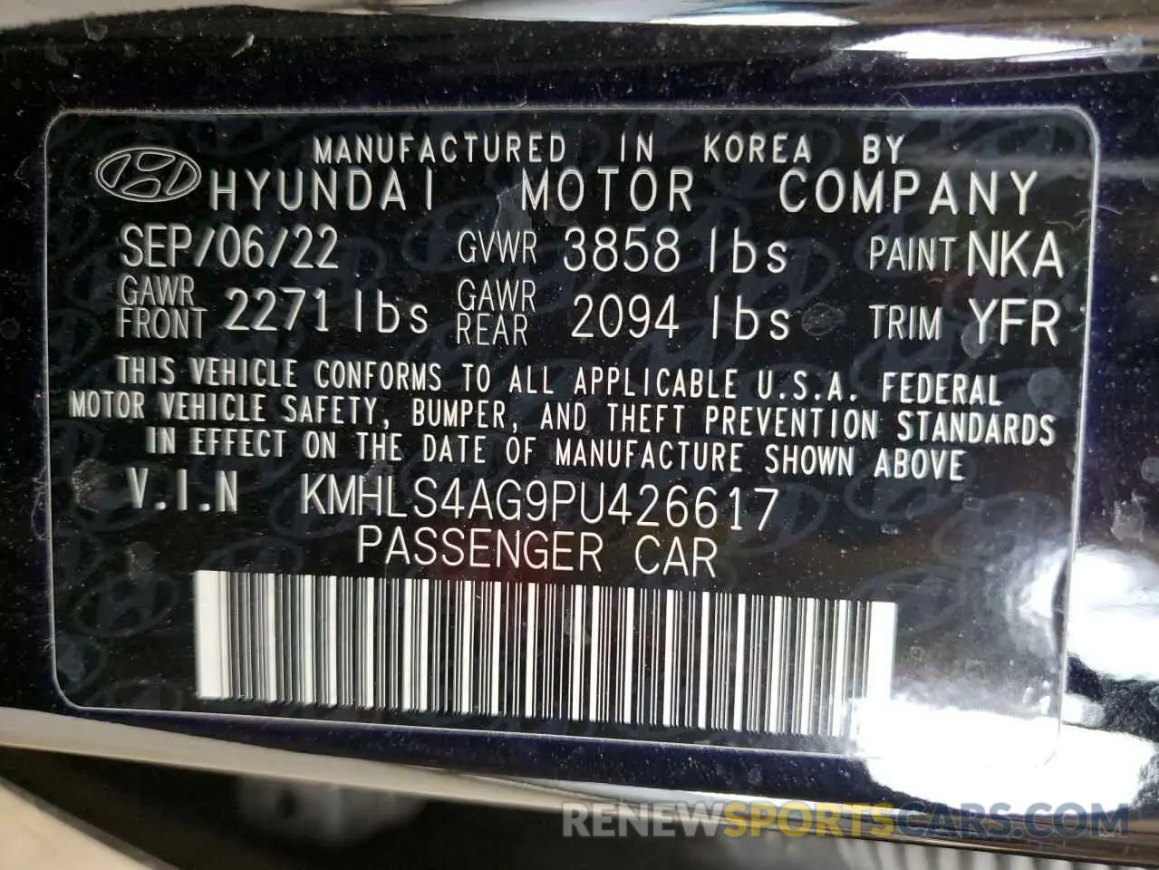 12 Photograph of a damaged car KMHLS4AG9PU426617 HYUNDAI ELANTRA 2023