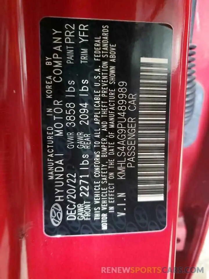 12 Фотография поврежденного автомобиля KMHLS4AG9PU489989 HYUNDAI ELANTRA 2023