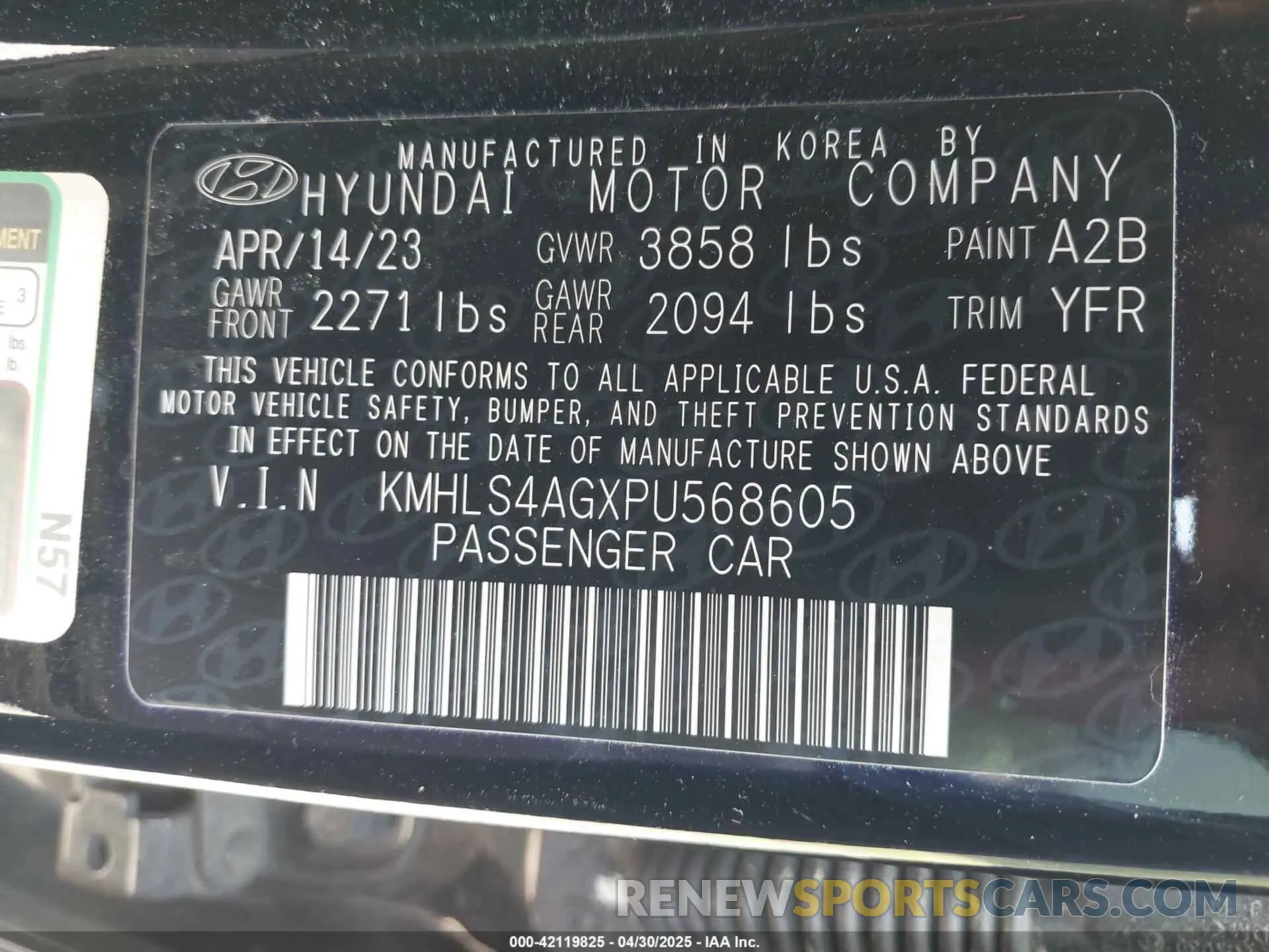 9 Photograph of a damaged car KMHLS4AGXPU568605 HYUNDAI ELANTRA 2023
