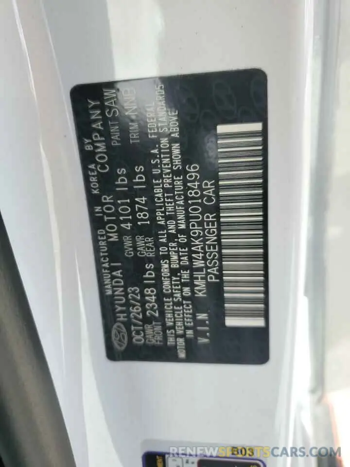 12 Фотография поврежденного автомобиля KMHLW4AK9PU018496 HYUNDAI ELANTRA 2023