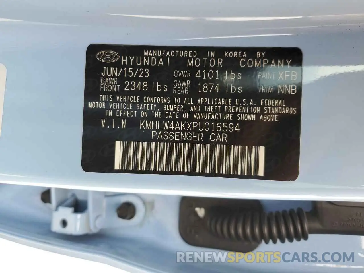 12 Photograph of a damaged car KMHLW4AKXPU016594 HYUNDAI ELANTRA 2023