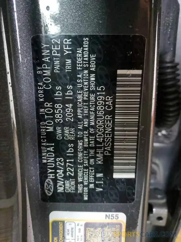 12 Фотография поврежденного автомобиля KMHLL4DG0RU689915 HYUNDAI ELANTRA 2024