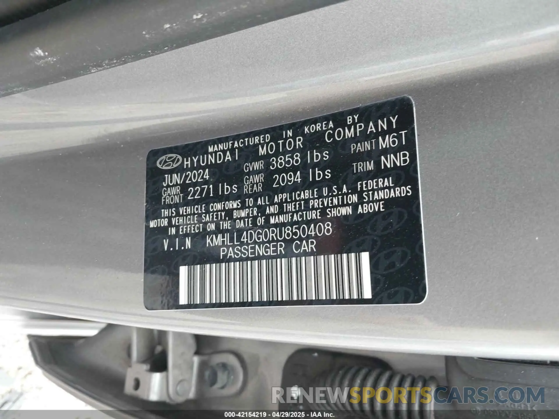 9 Photograph of a damaged car KMHLL4DG0RU850408 HYUNDAI ELANTRA 2024