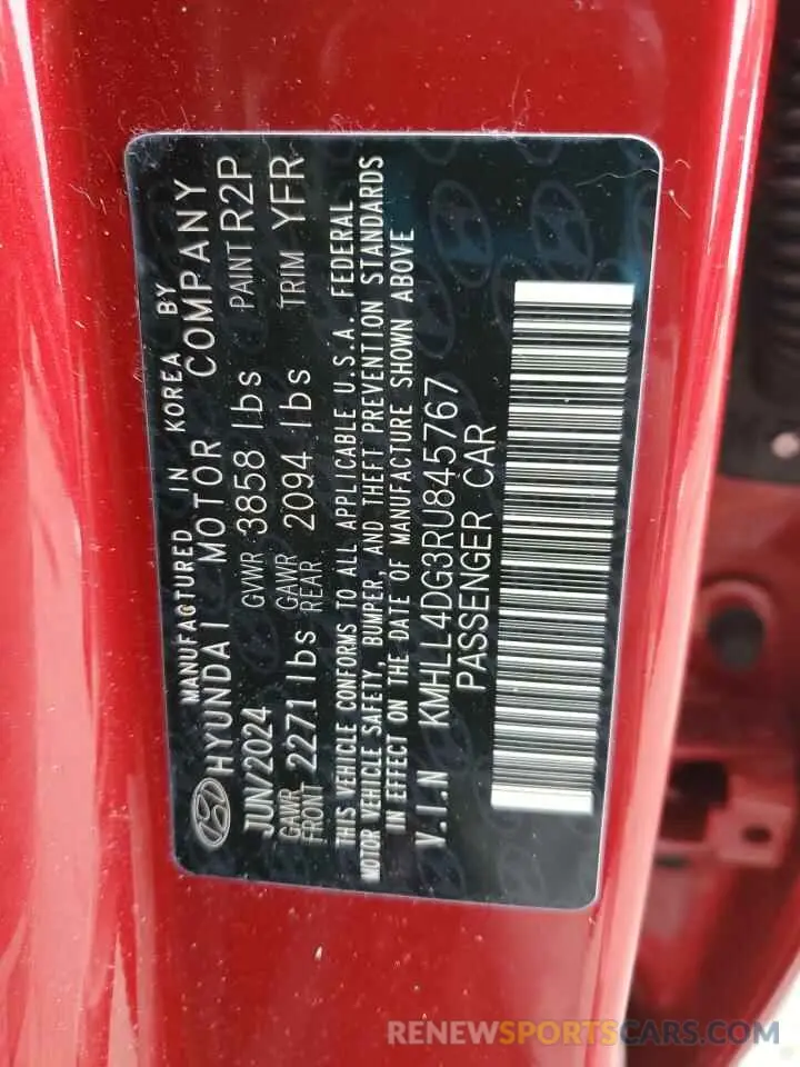 14 Фотография поврежденного автомобиля KMHLL4DG3RU845767 HYUNDAI ELANTRA 2024