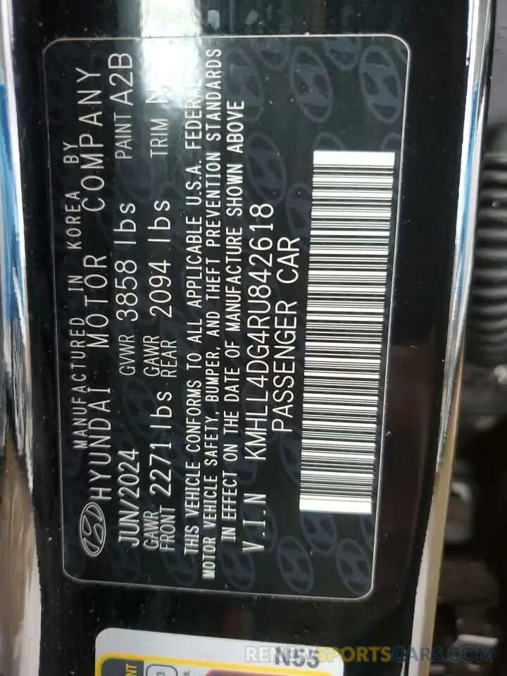 13 Фотография поврежденного автомобиля KMHLL4DG4RU842618 HYUNDAI ELANTRA 2024