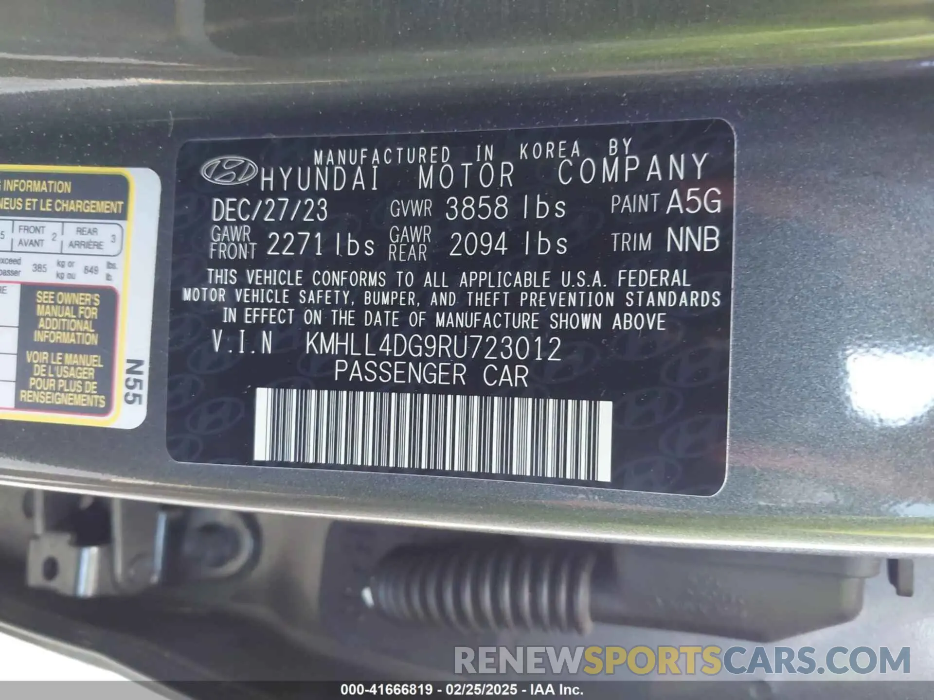 9 Photograph of a damaged car KMHLL4DG9RU723012 HYUNDAI ELANTRA 2024