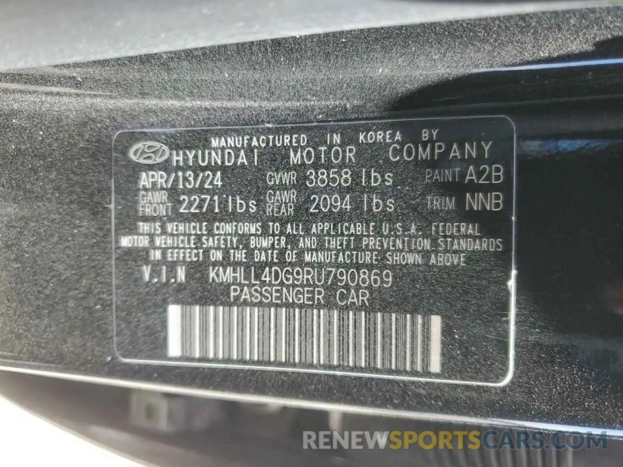 13 Фотография поврежденного автомобиля KMHLL4DG9RU790869 HYUNDAI ELANTRA 2024