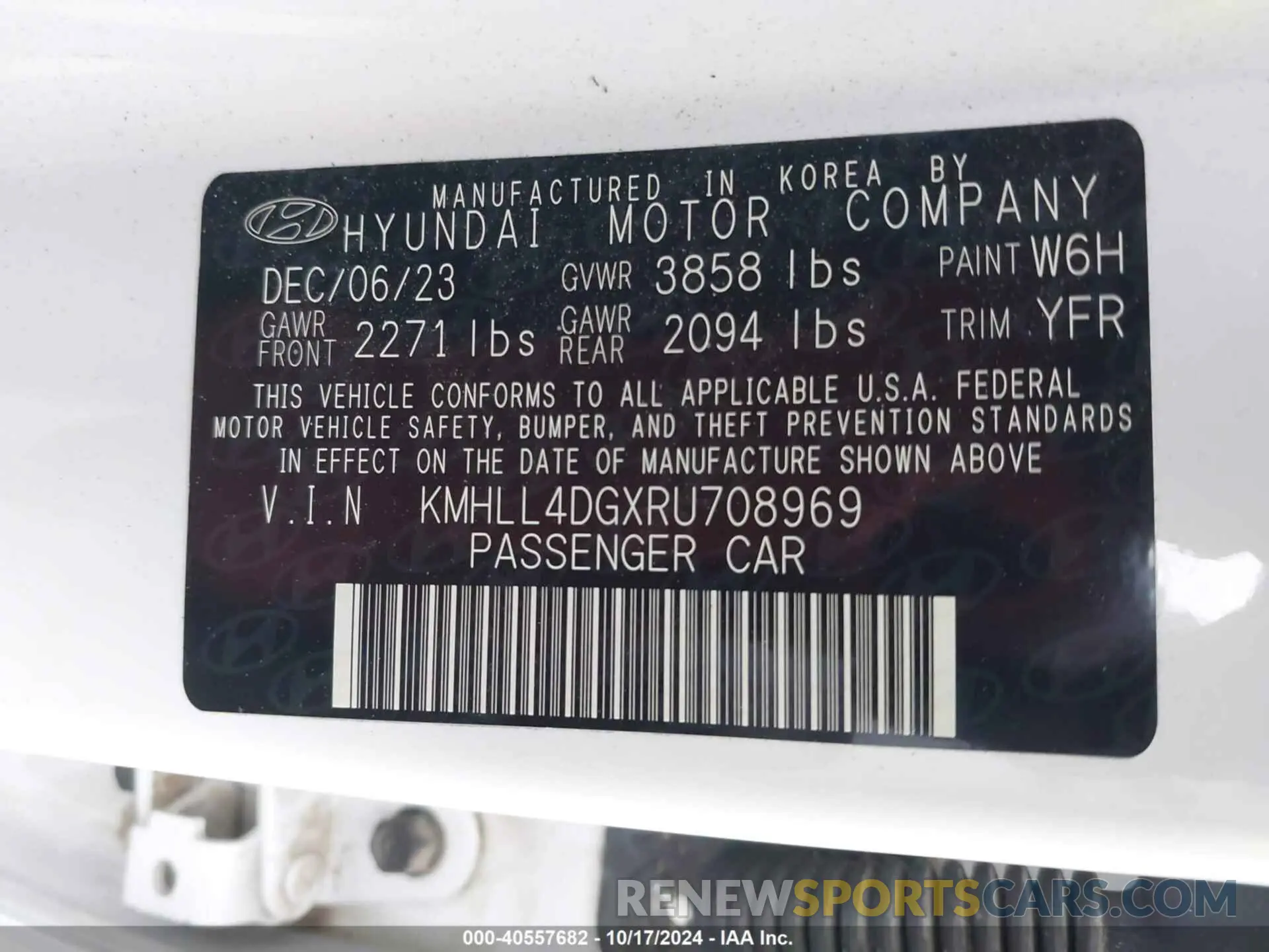 9 Photograph of a damaged car KMHLL4DGXRU708969 HYUNDAI ELANTRA 2024