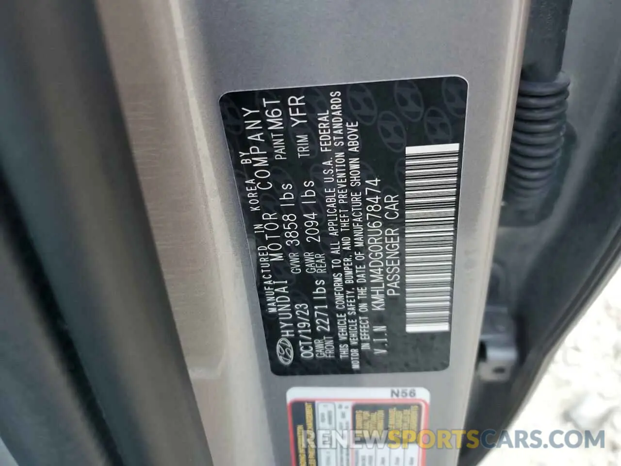12 Фотография поврежденного автомобиля KMHLM4DG0RU678474 HYUNDAI ELANTRA 2024