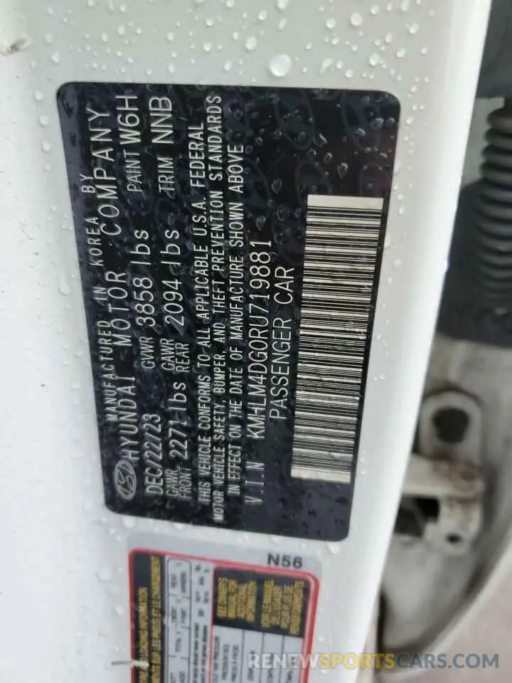 12 Фотография поврежденного автомобиля KMHLM4DG0RU719881 HYUNDAI ELANTRA 2024