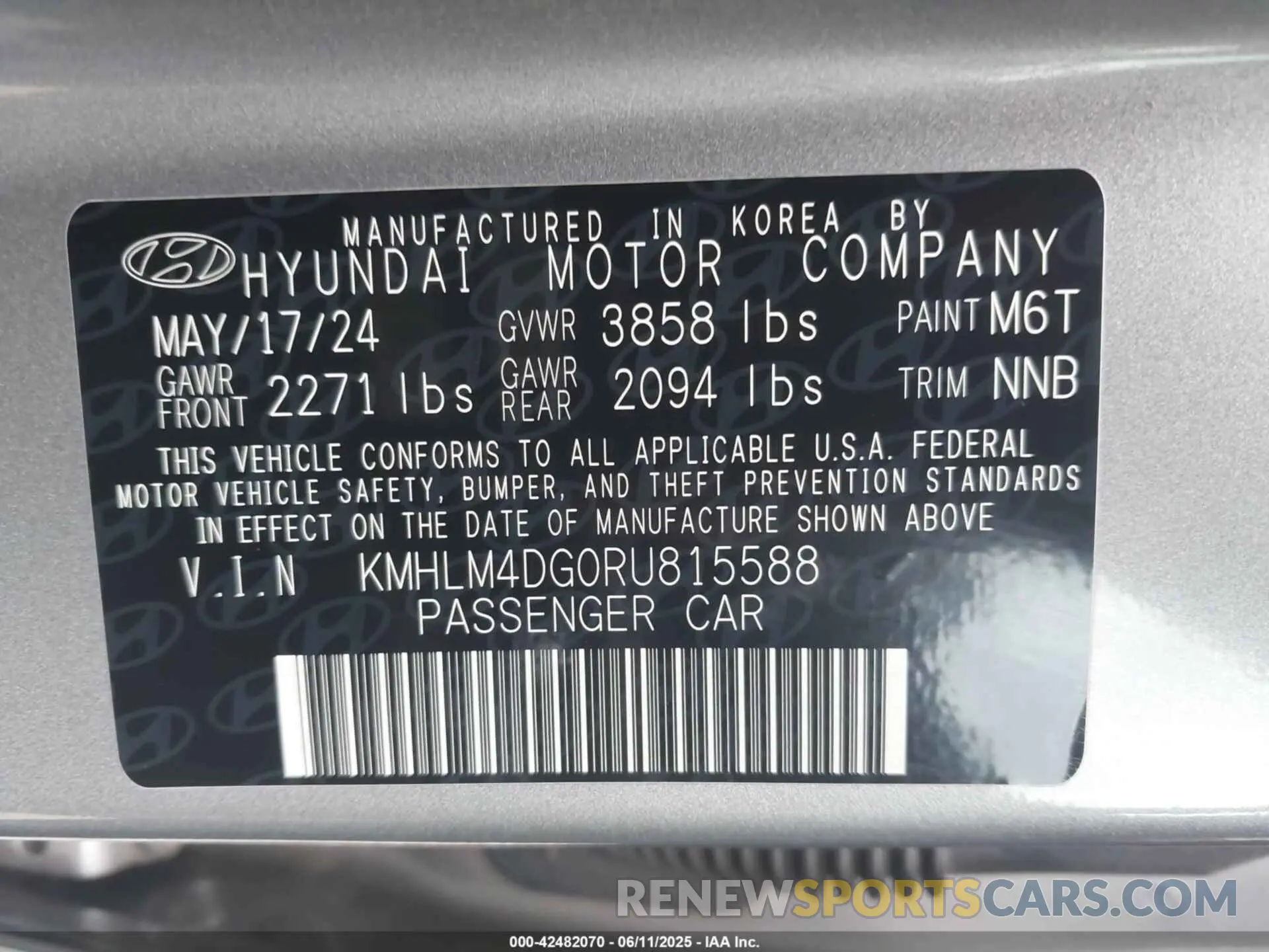 9 Photograph of a damaged car KMHLM4DG0RU815588 HYUNDAI ELANTRA 2024