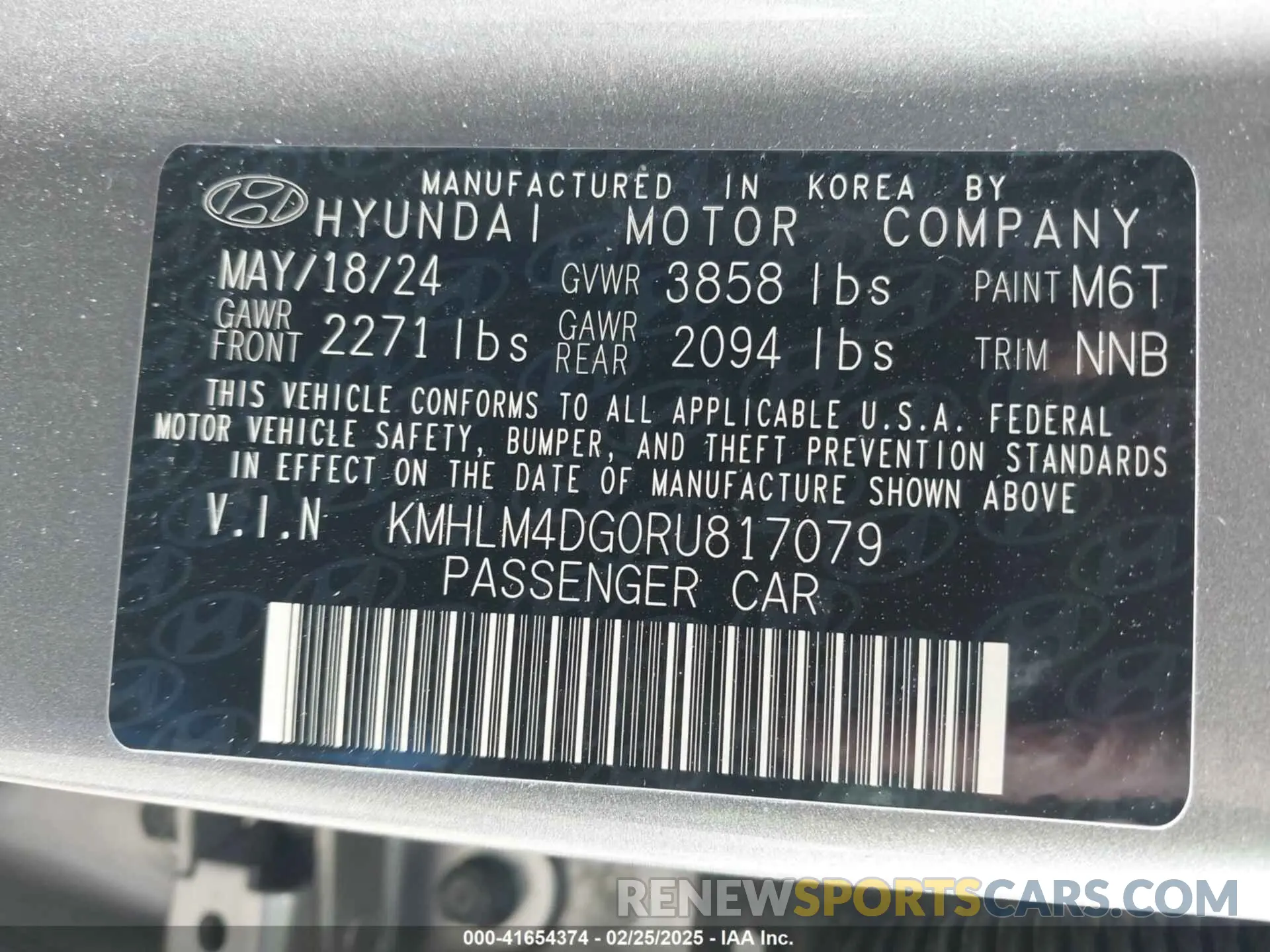 9 Фотография поврежденного автомобиля KMHLM4DG0RU817079 HYUNDAI ELANTRA 2024