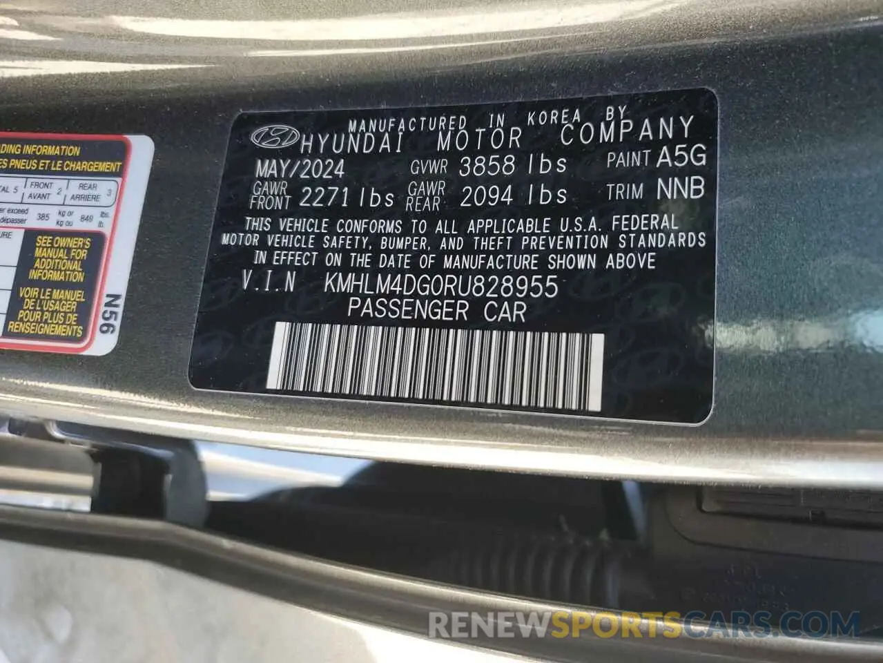 15 Photograph of a damaged car KMHLM4DG0RU828955 HYUNDAI ELANTRA 2024