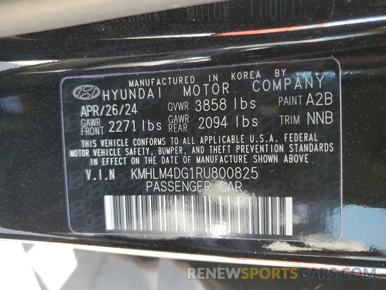 12 Photograph of a damaged car KMHLM4DG1RU800825 HYUNDAI ELANTRA 2024