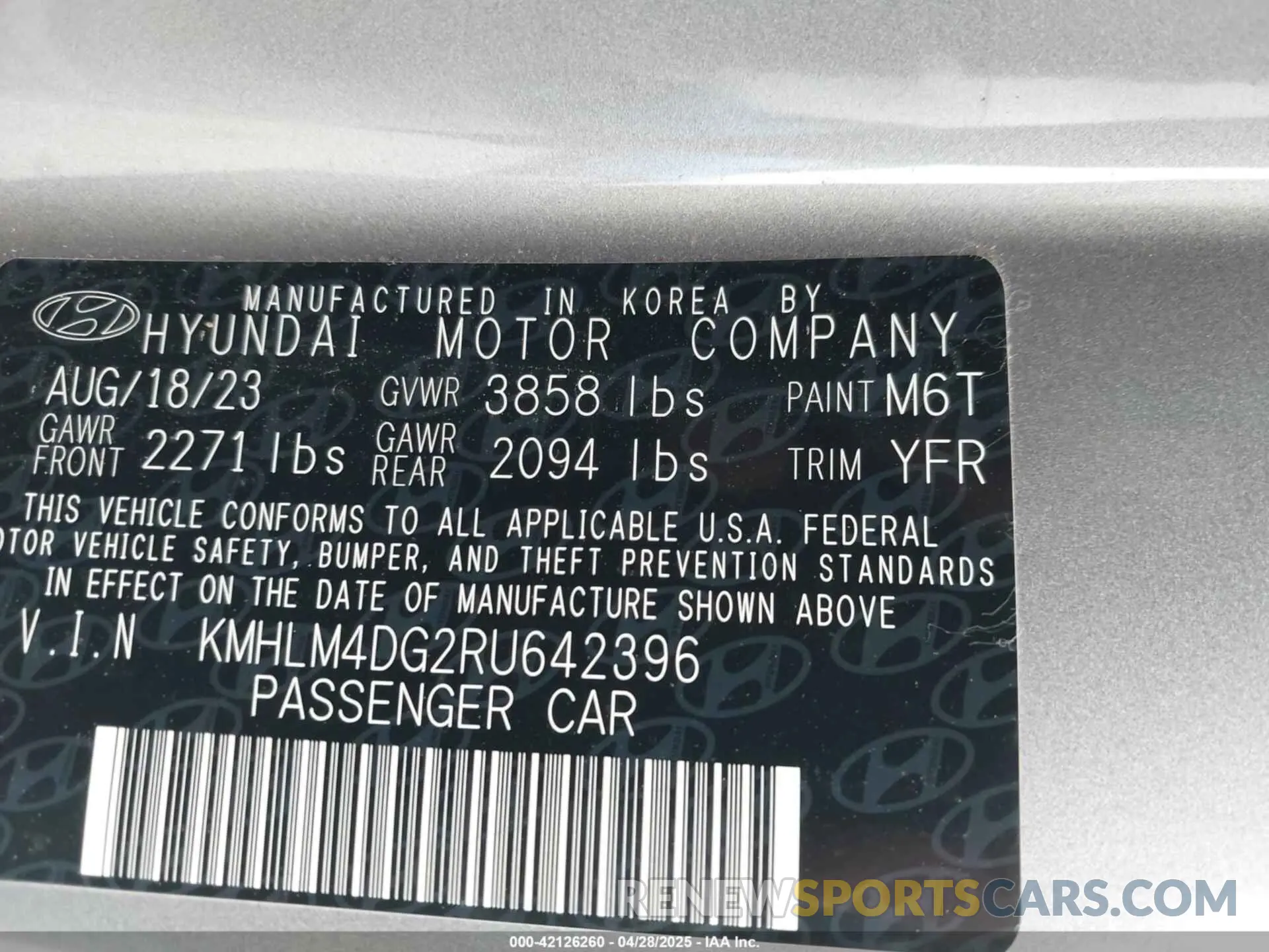 9 Photograph of a damaged car KMHLM4DG2RU642396 HYUNDAI ELANTRA 2024