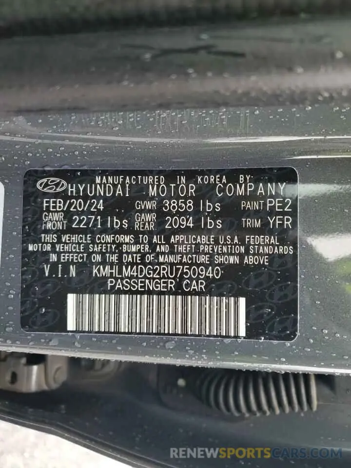 13 Фотография поврежденного автомобиля KMHLM4DG2RU750940 HYUNDAI ELANTRA 2024