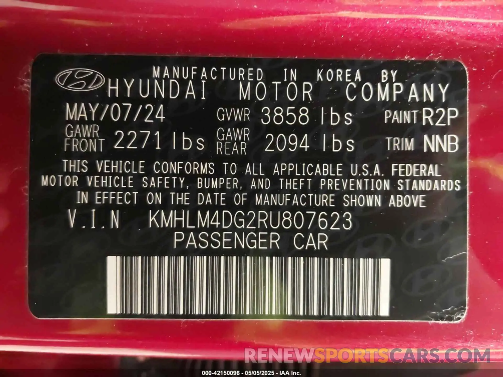 9 Photograph of a damaged car KMHLM4DG2RU807623 HYUNDAI ELANTRA 2024