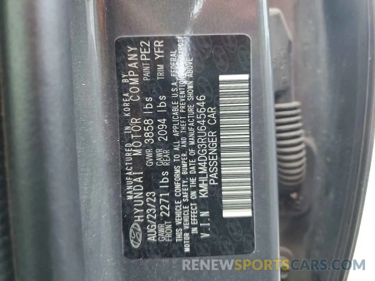 15 Photograph of a damaged car KMHLM4DG3RU645646 HYUNDAI ELANTRA 2024