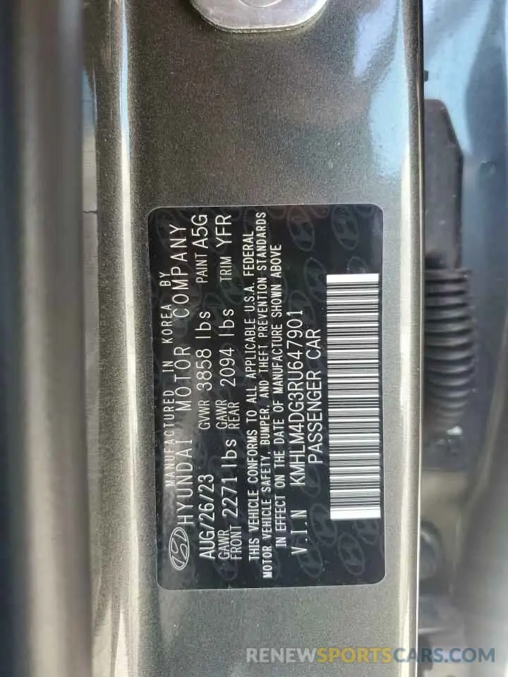 12 Photograph of a damaged car KMHLM4DG3RU647901 HYUNDAI ELANTRA 2024