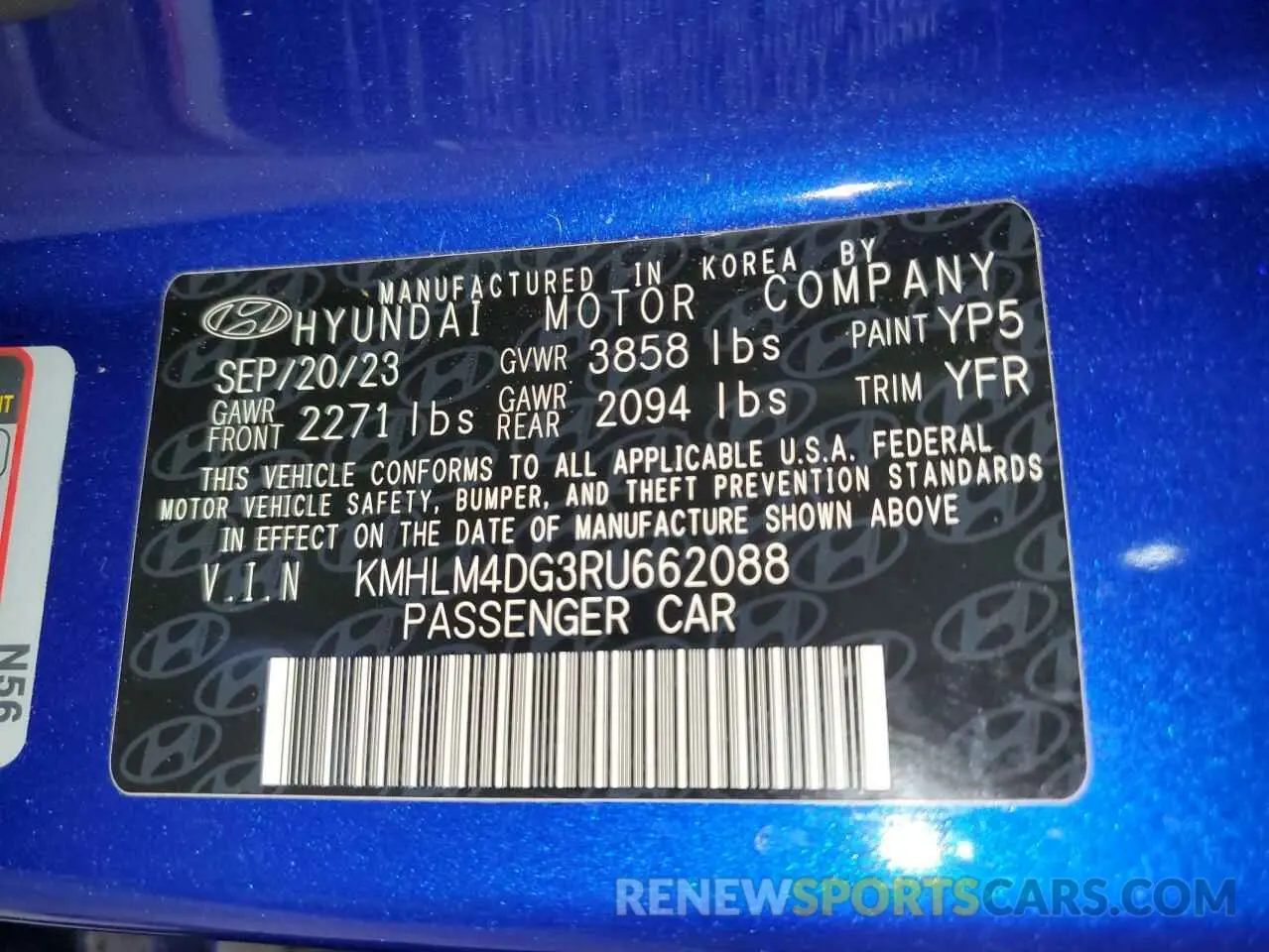 12 Photograph of a damaged car KMHLM4DG3RU662088 HYUNDAI ELANTRA 2024