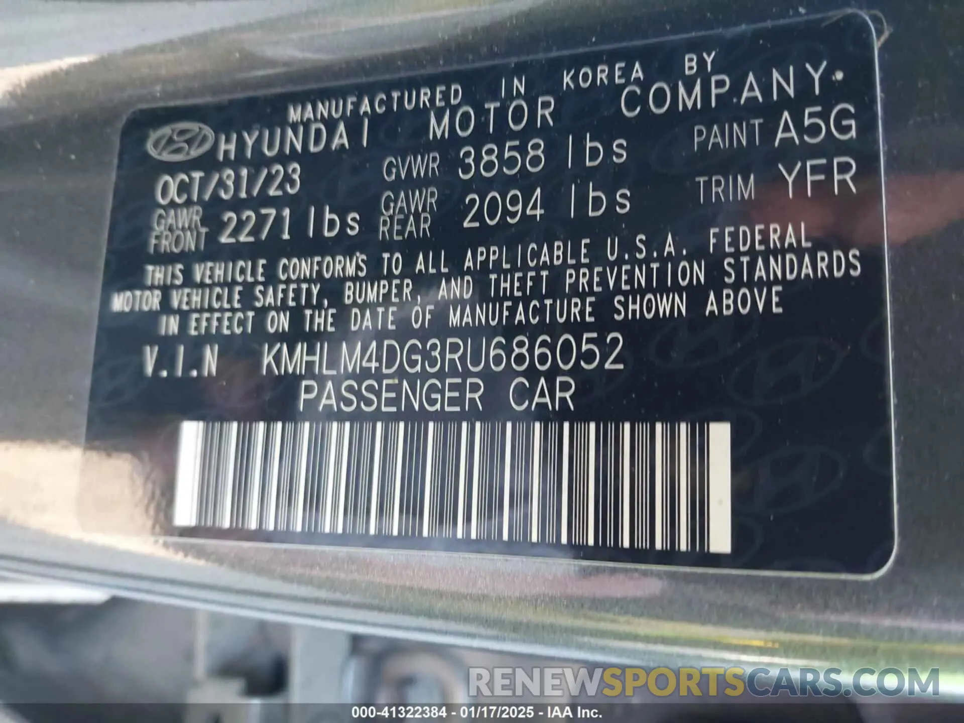 9 Photograph of a damaged car KMHLM4DG3RU686052 HYUNDAI ELANTRA 2024