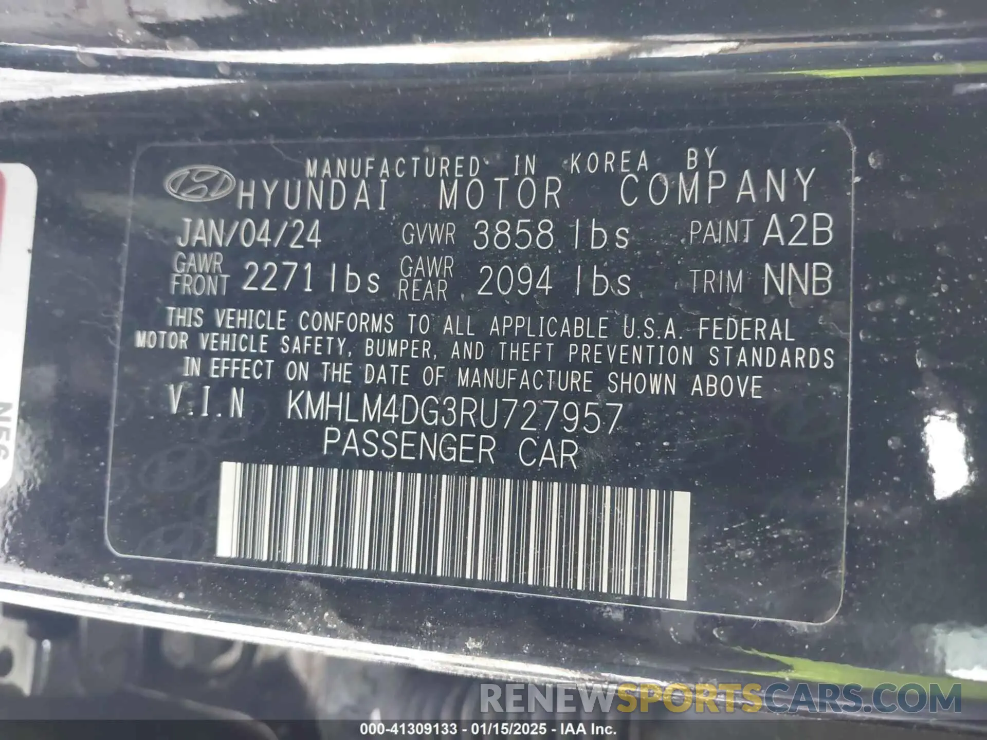 9 Photograph of a damaged car KMHLM4DG3RU727957 HYUNDAI ELANTRA 2024