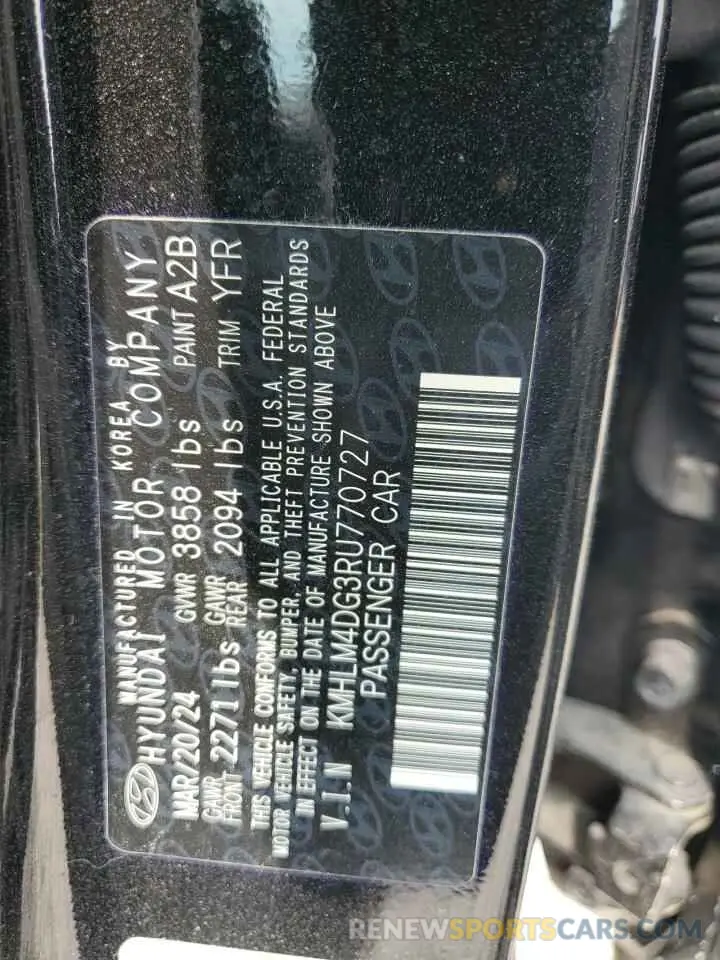 13 Фотография поврежденного автомобиля KMHLM4DG3RU770727 HYUNDAI ELANTRA 2024