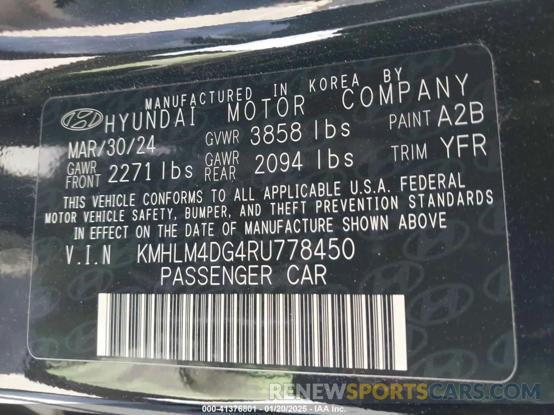 9 Фотография поврежденного автомобиля KMHLM4DG4RU778450 HYUNDAI ELANTRA 2024
