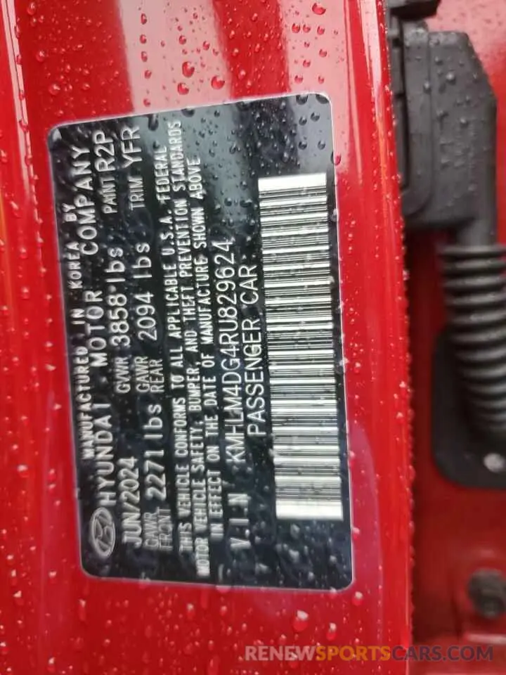 12 Фотография поврежденного автомобиля KMHLM4DG4RU829624 HYUNDAI ELANTRA 2024