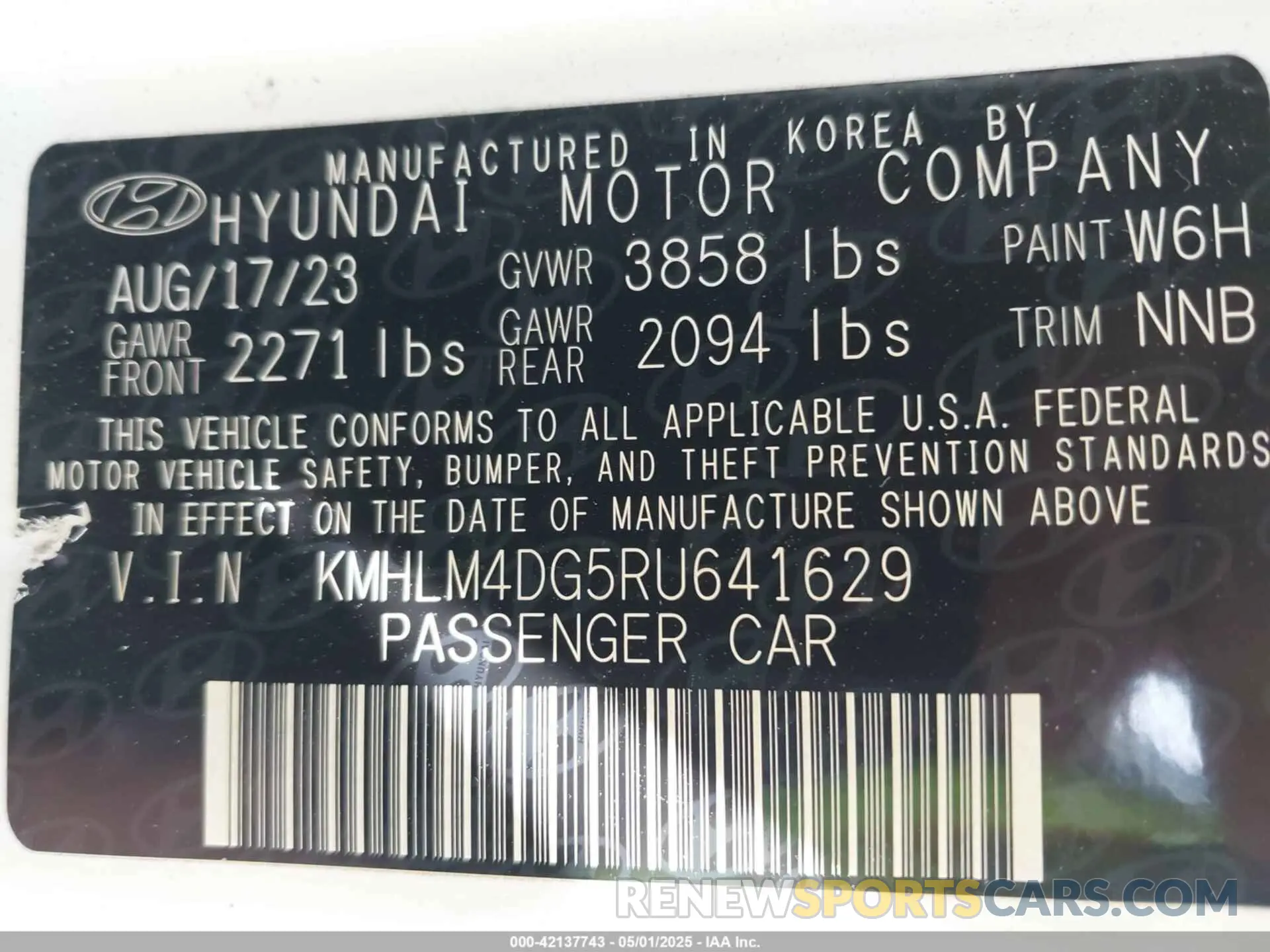 9 Photograph of a damaged car KMHLM4DG5RU641629 HYUNDAI ELANTRA 2024