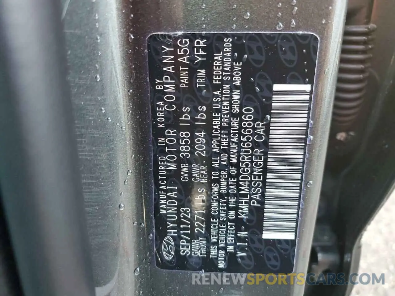 13 Photograph of a damaged car KMHLM4DG5RU656860 HYUNDAI ELANTRA 2024