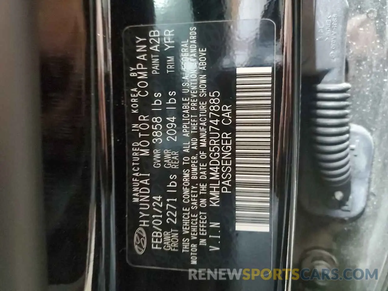 12 Photograph of a damaged car KMHLM4DG5RU747885 HYUNDAI ELANTRA 2024