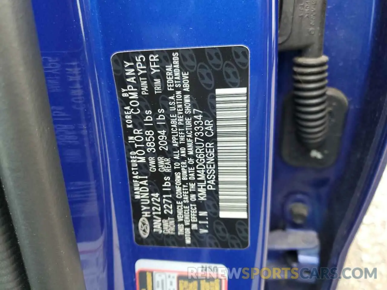 12 Photograph of a damaged car KMHLM4DG6RU733347 HYUNDAI ELANTRA 2024