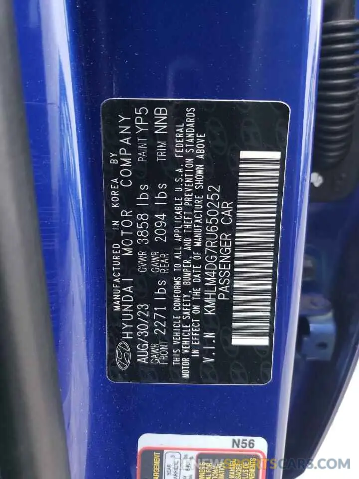 12 Фотография поврежденного автомобиля KMHLM4DG7RU650252 HYUNDAI ELANTRA 2024