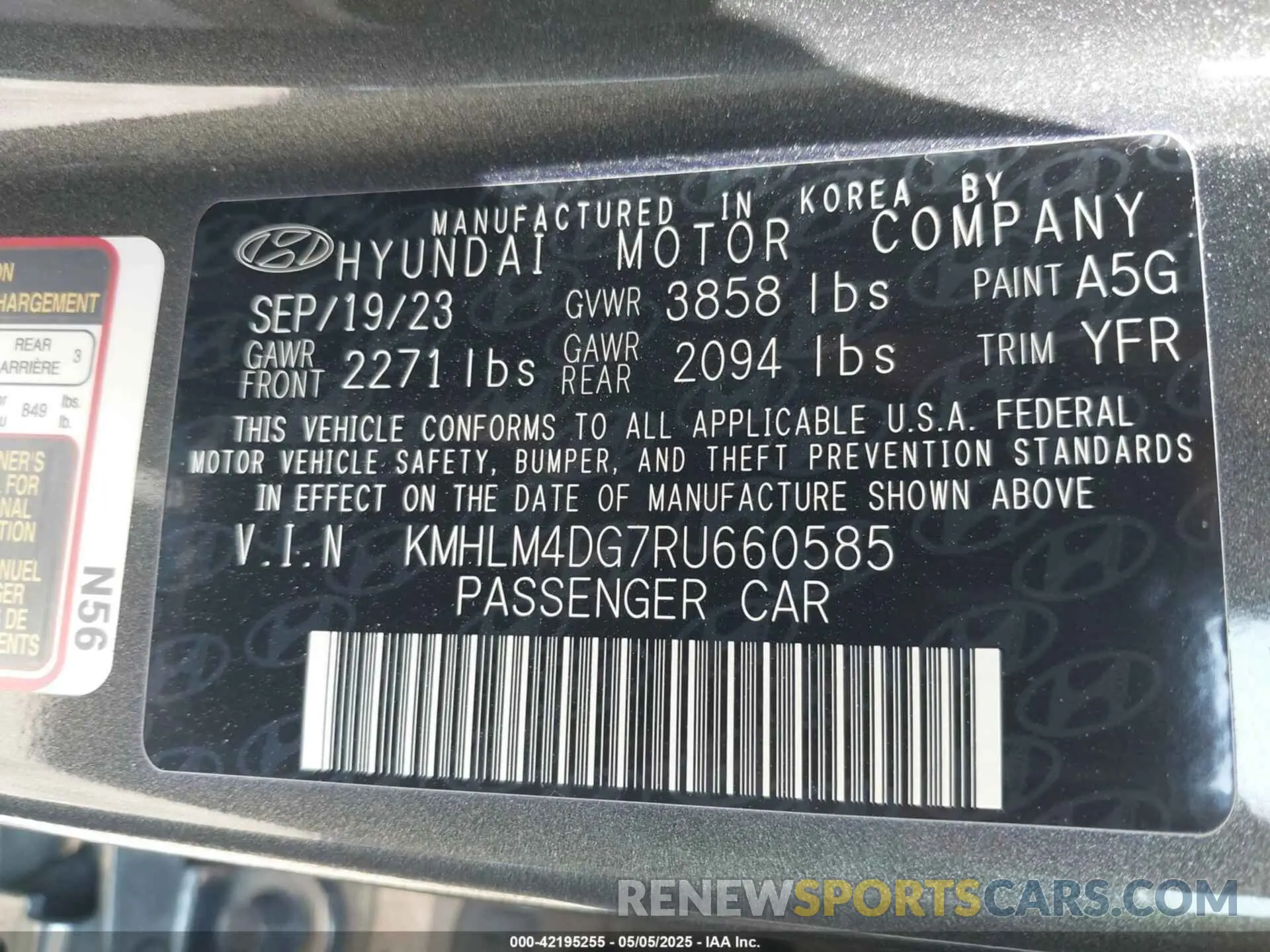 9 Photograph of a damaged car KMHLM4DG7RU660585 HYUNDAI ELANTRA 2024