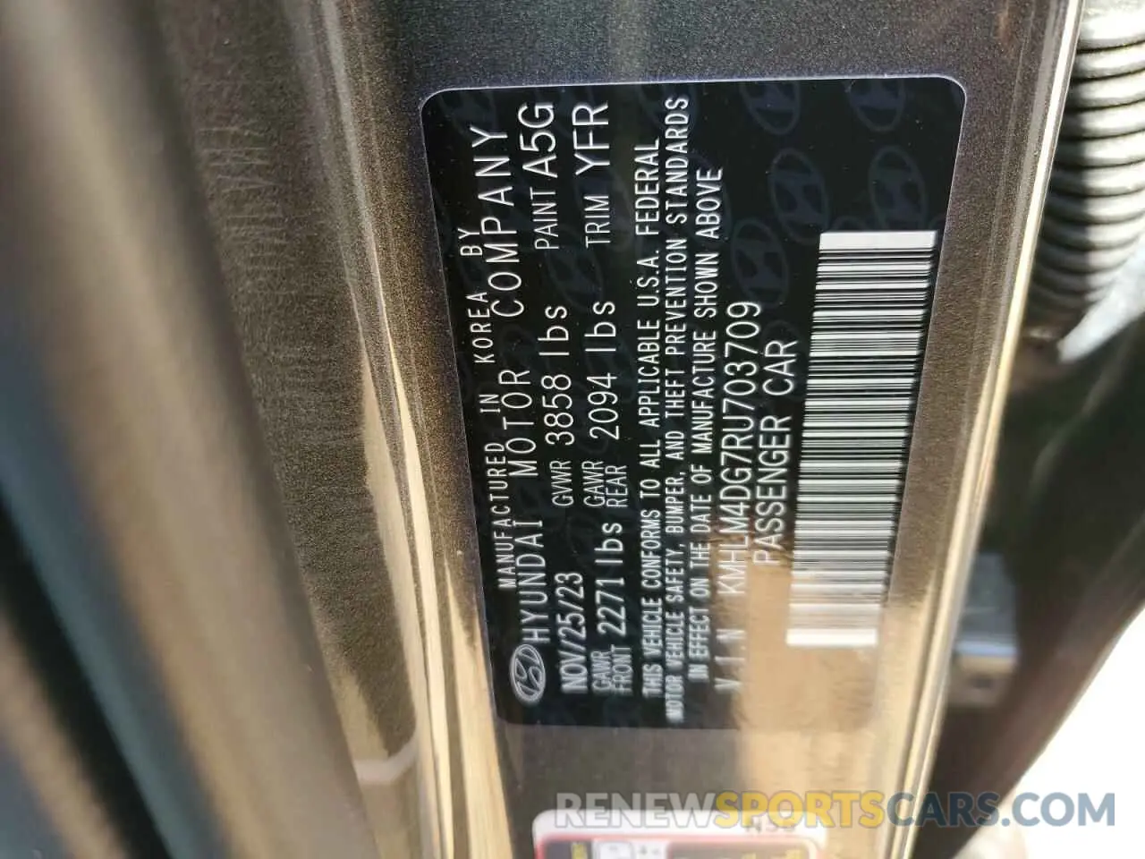 14 Photograph of a damaged car KMHLM4DG7RU703709 HYUNDAI ELANTRA 2024