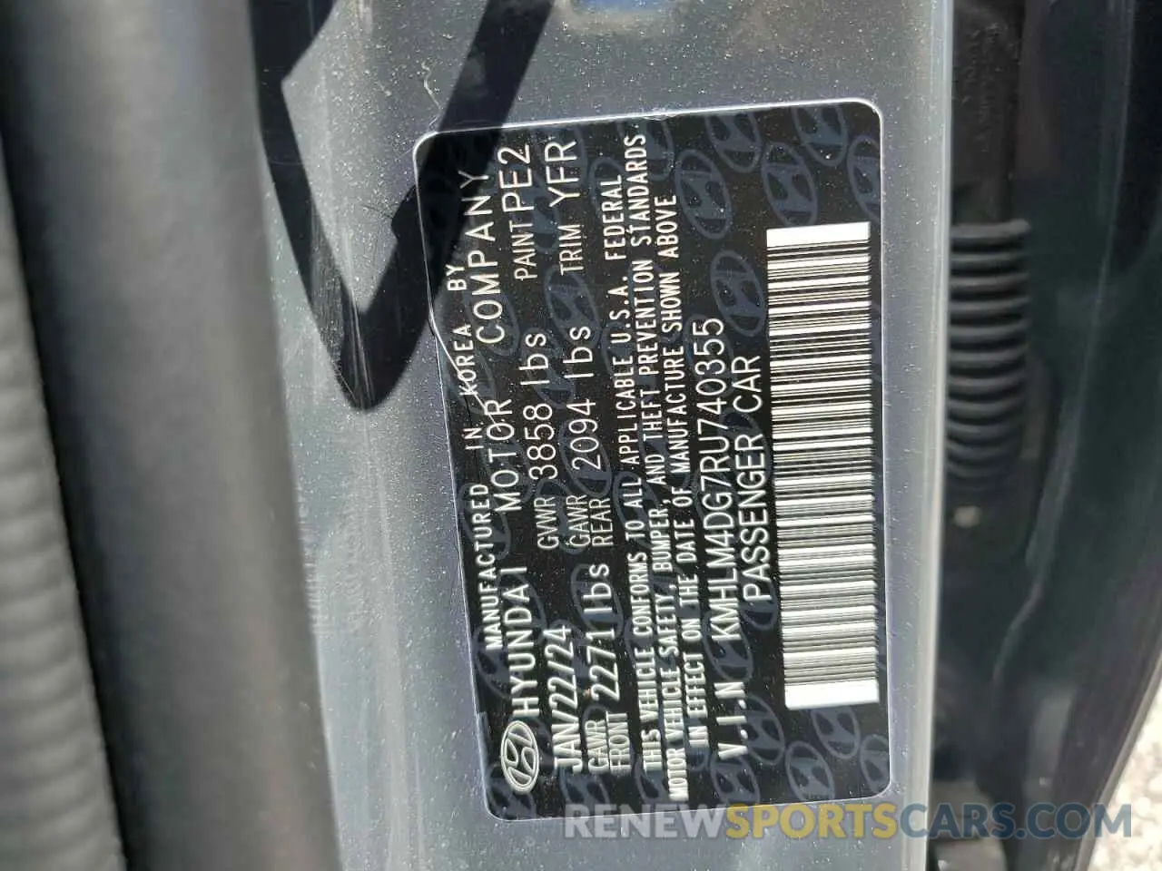 14 Photograph of a damaged car KMHLM4DG7RU740355 HYUNDAI ELANTRA 2024