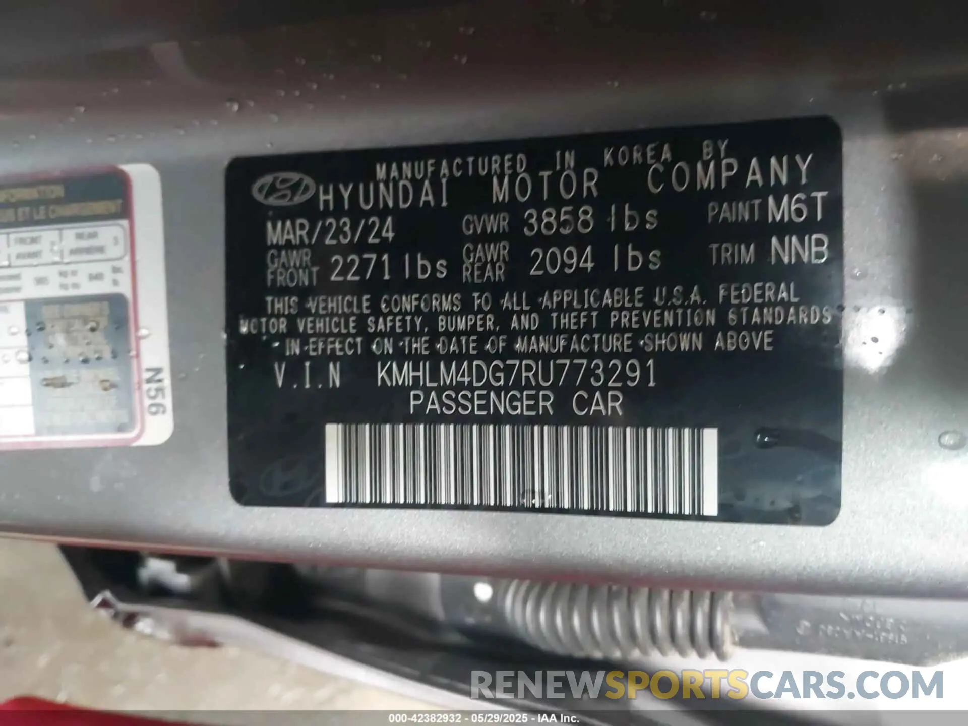 9 Photograph of a damaged car KMHLM4DG7RU773291 HYUNDAI ELANTRA 2024
