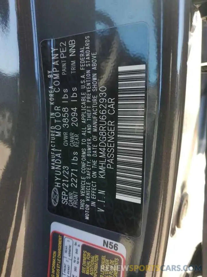 13 Photograph of a damaged car KMHLM4DG8RU662930 HYUNDAI ELANTRA 2024