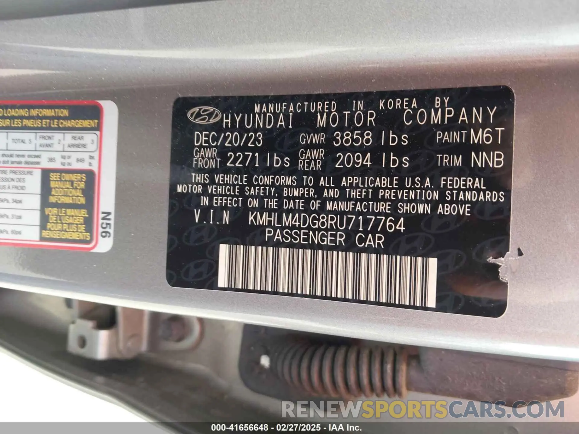 9 Photograph of a damaged car KMHLM4DG8RU717764 HYUNDAI ELANTRA 2024