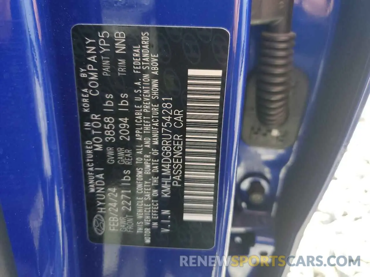 12 Фотография поврежденного автомобиля KMHLM4DG8RU754281 HYUNDAI ELANTRA 2024
