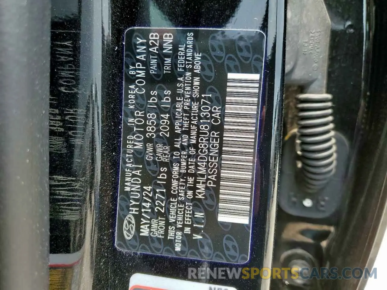 13 Photograph of a damaged car KMHLM4DG8RU813071 HYUNDAI ELANTRA 2024