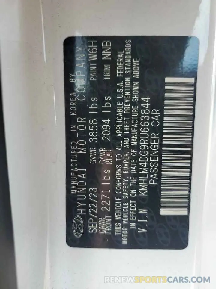 12 Фотография поврежденного автомобиля KMHLM4DG9RU663844 HYUNDAI ELANTRA 2024