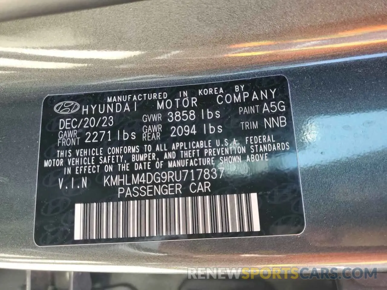 12 Фотография поврежденного автомобиля KMHLM4DG9RU717837 HYUNDAI ELANTRA 2024