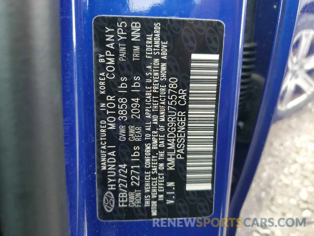 13 Photograph of a damaged car KMHLM4DG9RU755780 HYUNDAI ELANTRA 2024