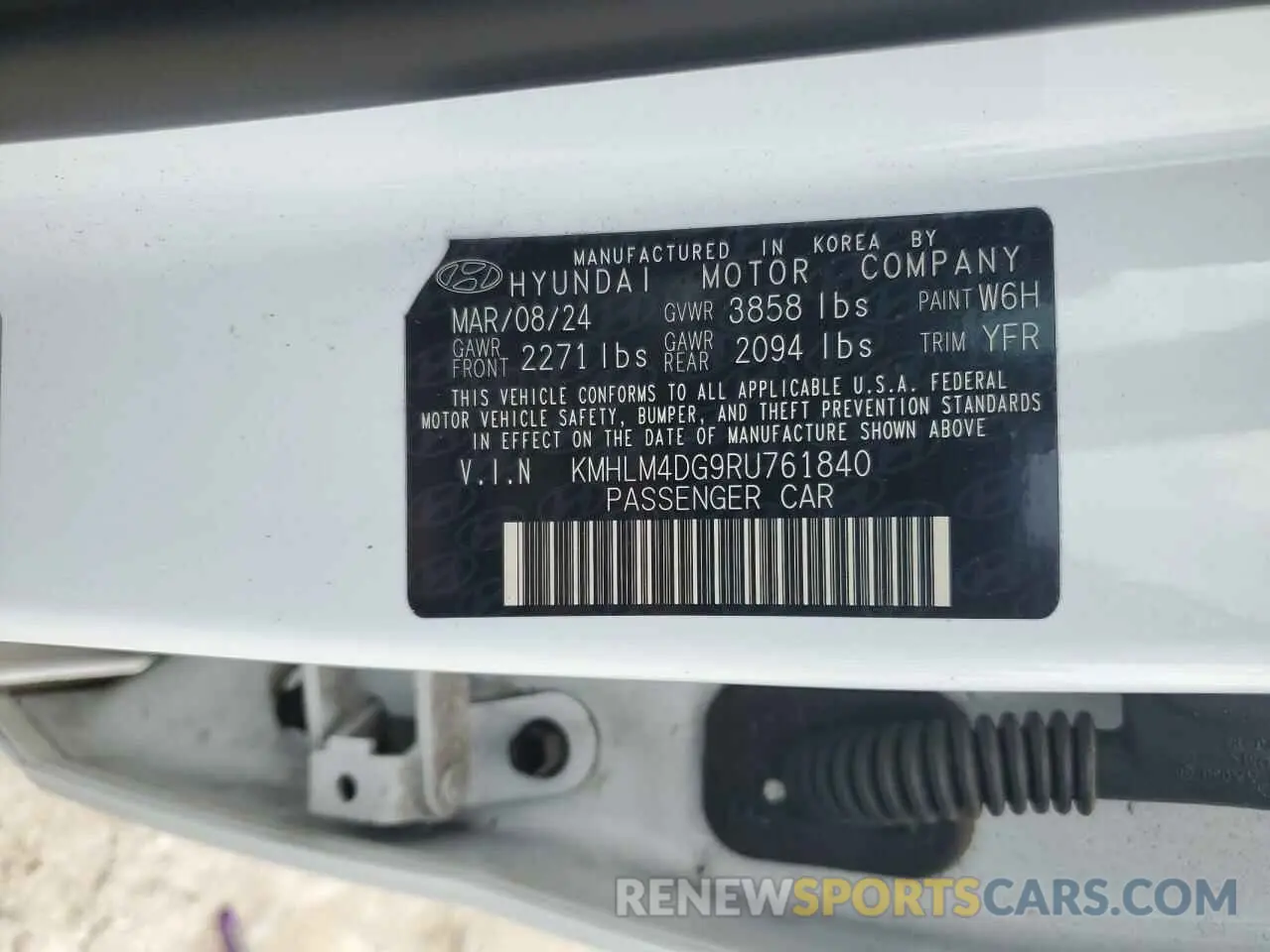 12 Photograph of a damaged car KMHLM4DG9RU761840 HYUNDAI ELANTRA 2024