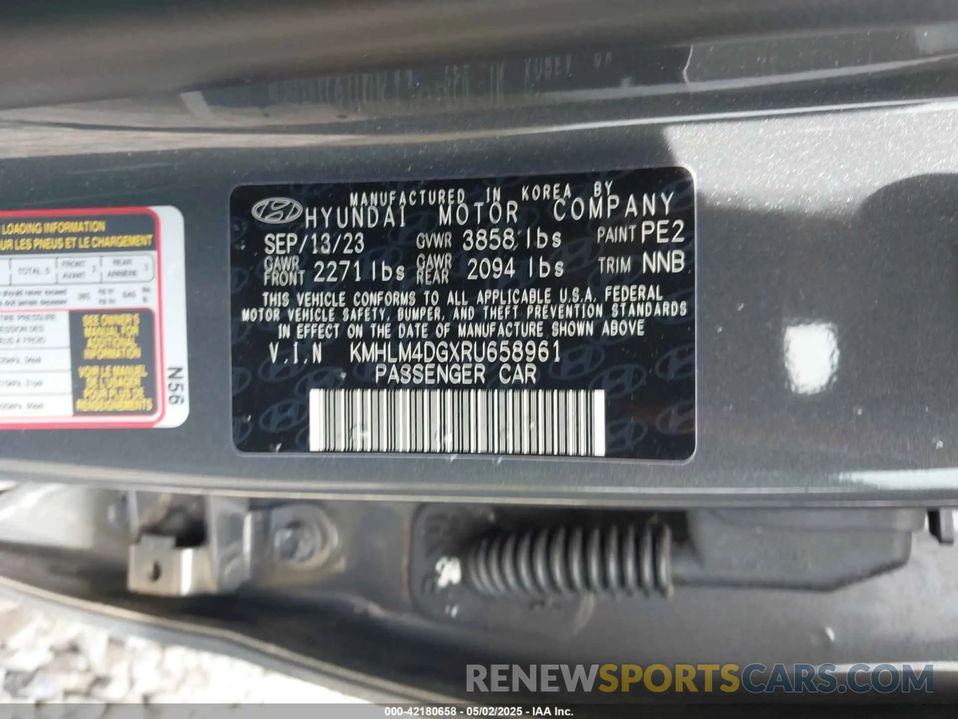 9 Фотография поврежденного автомобиля KMHLM4DGXRU658961 HYUNDAI ELANTRA 2024